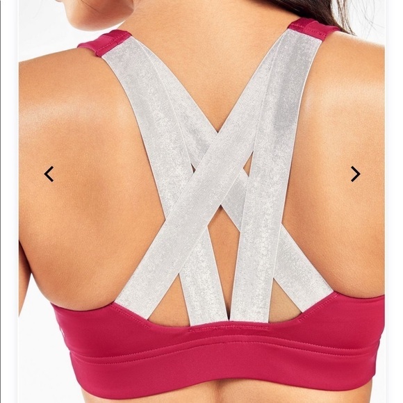 Fabletics Paige low impact sports bra, red, silver - Picture 3 of 7